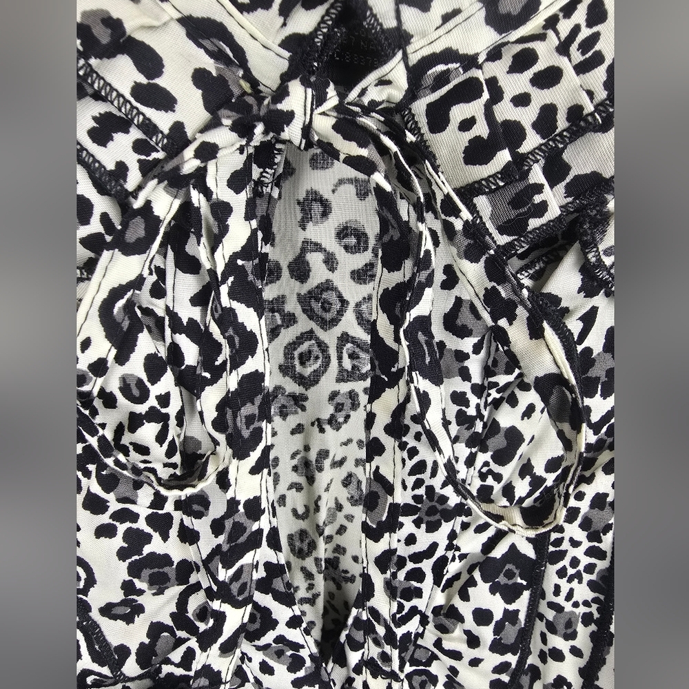 NWT Suzie Rose Black & White Leopard Print Sleeveless Cotton Shirt Sz 15/17 - Picture 4 of 7